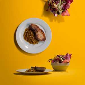 Margot Henderson's pork chop, beans and radichio salad