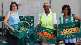 Volunteers at food-waste charity FareShare