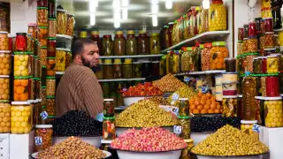 Olive stalls in Marrakech
